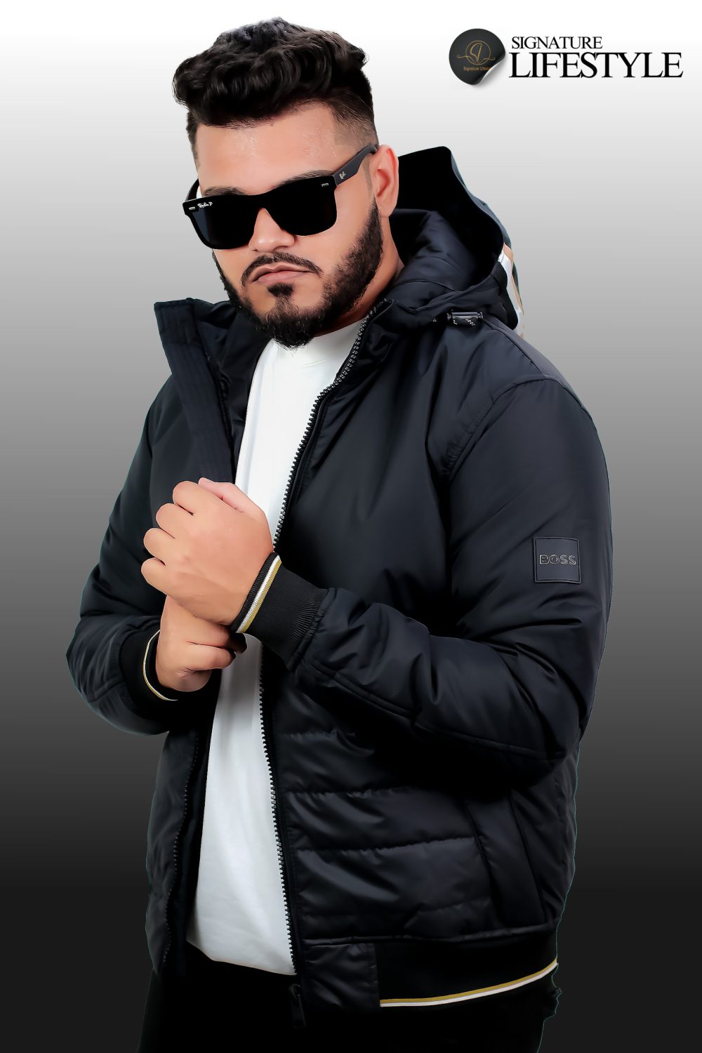 Boss Padding Jacket With Hoodie