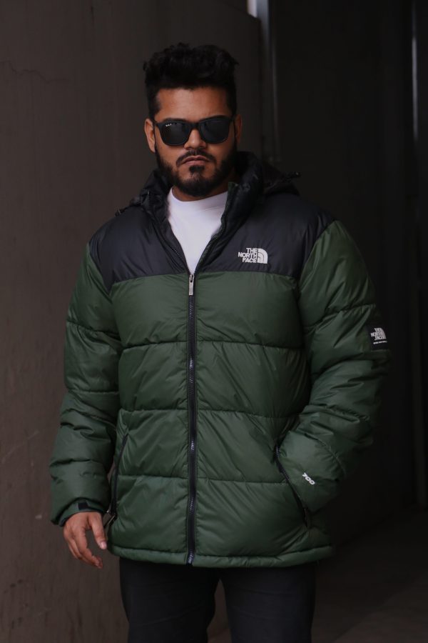 The North Face Men's 1996 Retro Nuptse Jacket – Olive & Black Contrast