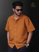 Waffle Texture Cuban Shirt