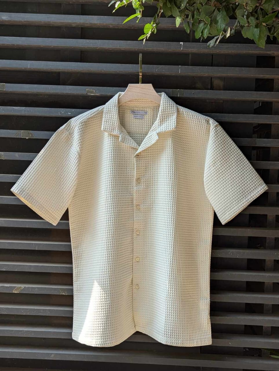 Waffle Texture Cuban Shirt