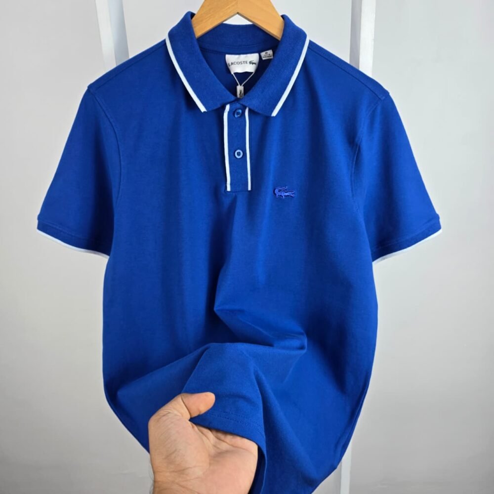 Lacoste Men's Polo Shirt with Striped Collar