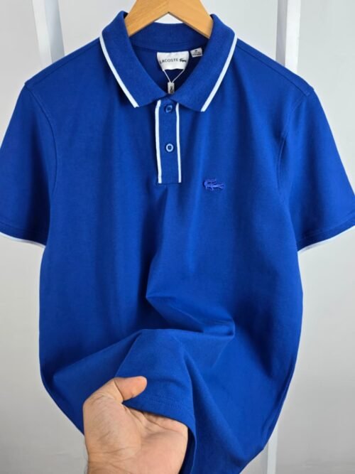 Lacoste Men's Polo Shirt with Striped Collar