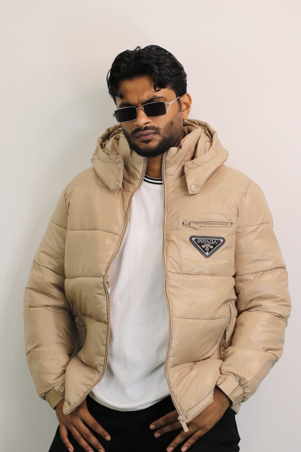 Prada Imported Duck Feather Jacket with Hoodie - Image 2