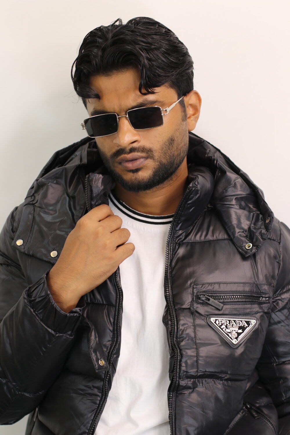 Prada Imported Duck Feather Jacket with Hoodie