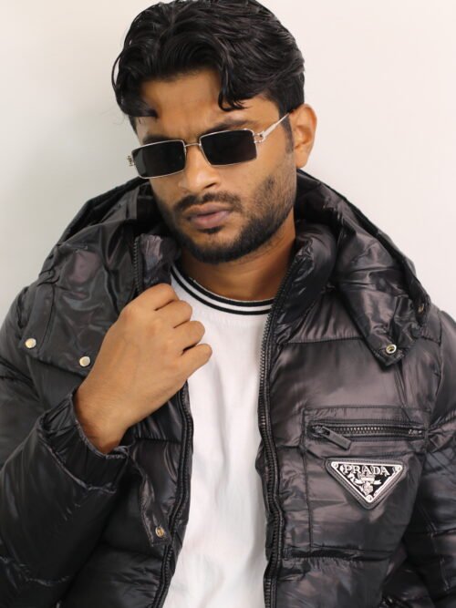 Prada Imported Duck Feather Jacket with Hoodie