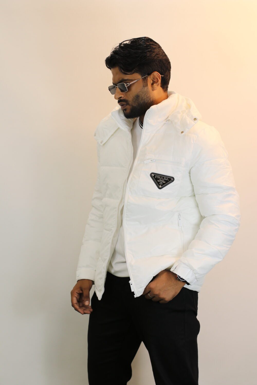 Prada Imported Duck Feather Jacket with Hoodie - Image 3