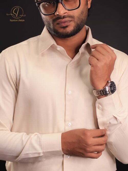 Men’s Imported Fabric Shirt -Off White