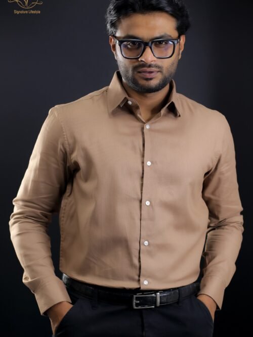 Men’s Imported Fabric Shirt -Caramel