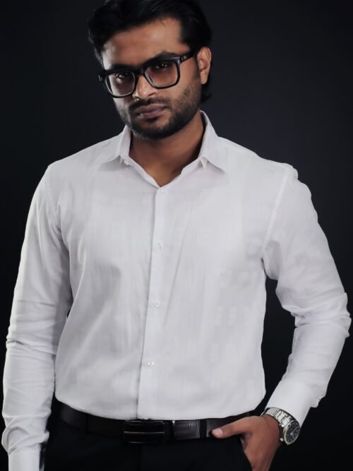 Men’s Imported Fabric Shirt -Arctic White