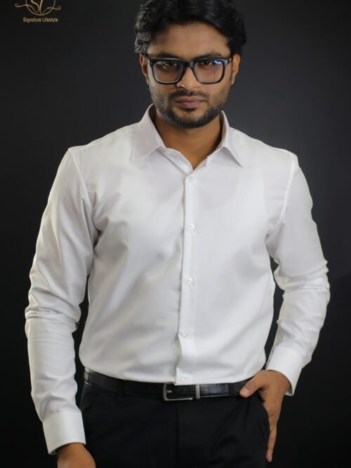 Men’s Imported Fabric Shirt -Optical White
