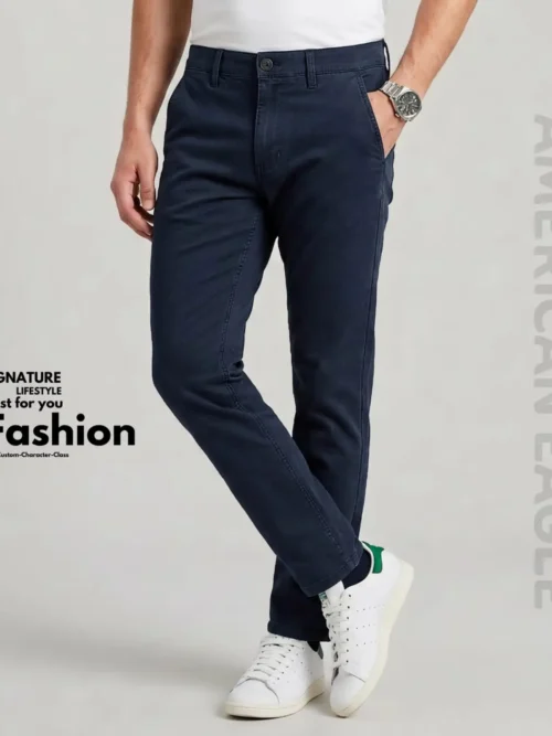 American Eagle Slim Fit Twill Pant- Navy Blue