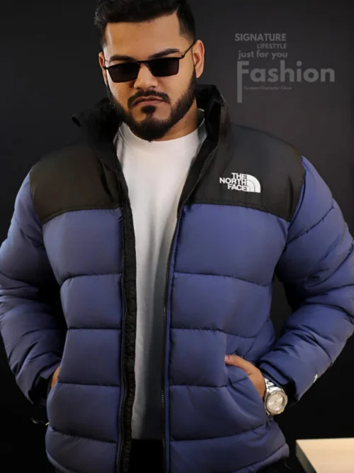 The North Face 700 Padding Jacket- Duck Down Feather- Black&IceBlue Puffer