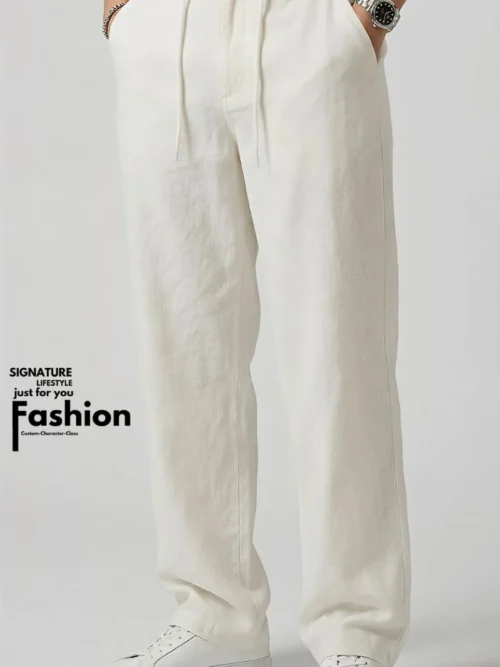 MANGO Straight Fit Remi Cotton Elite Style Trouser- White