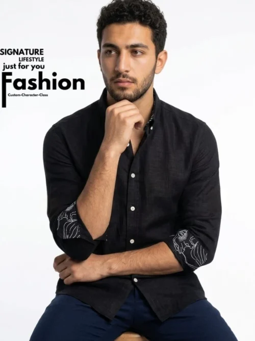 Posh Eagle Remi Cotton Shirt - Black