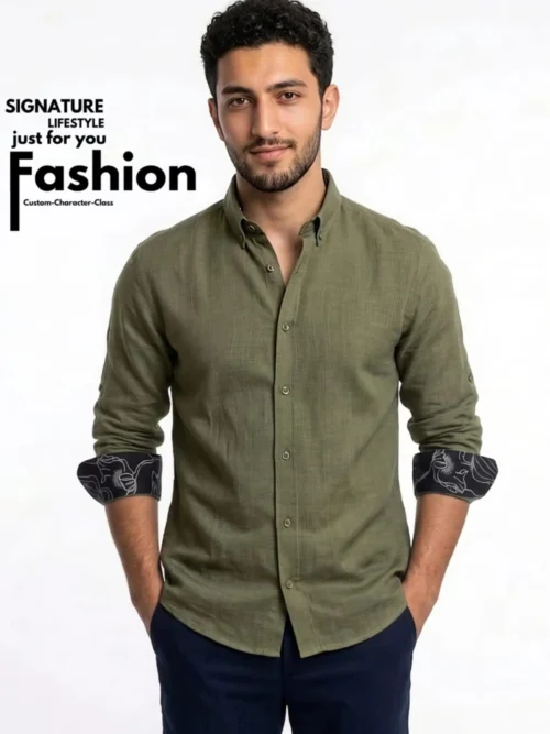 Posh Eagle Remi Cotton Shirt - Olive