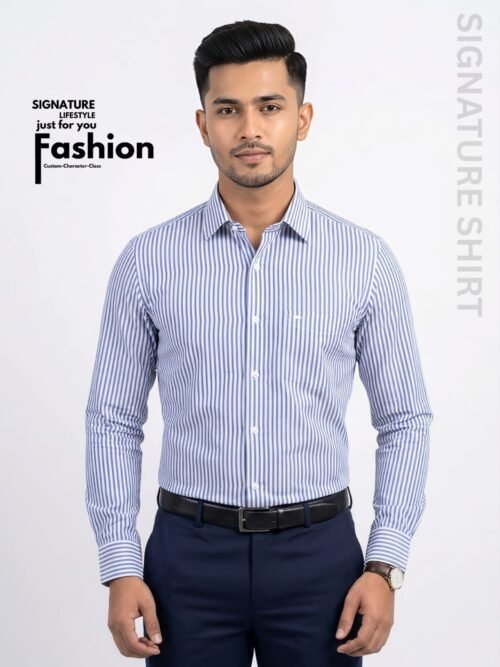 Signature-Lifestyle-Formal-Shirt-Blue-Stripe