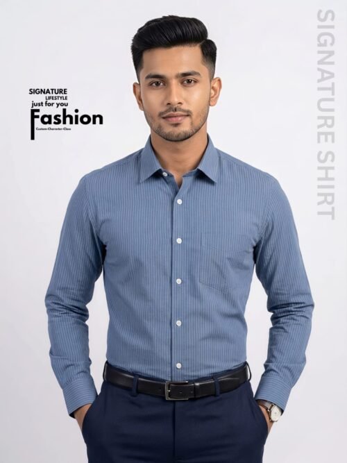 Signature Lifestyle Slim Fit Formal Shirt- Grey