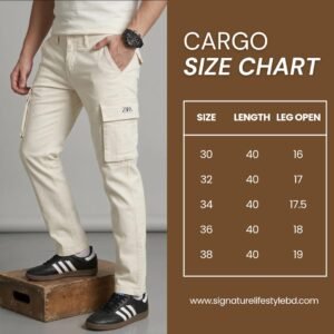 Signature Lifestyle Cargo Pant Size Chart