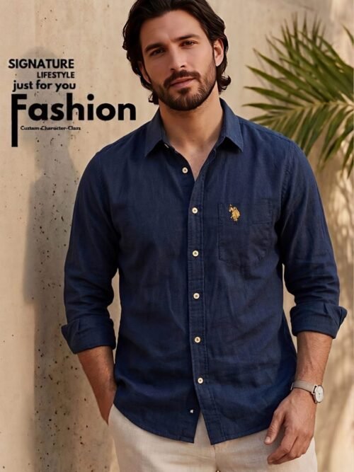 U.S. Polo Tailored Fit Shirt Deep Blue