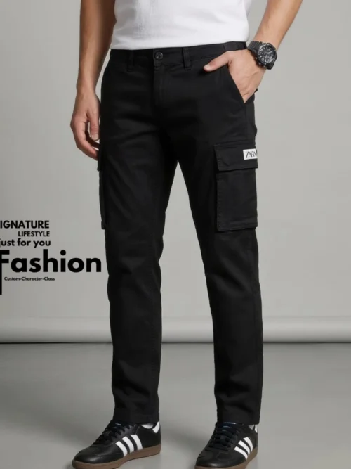 Zara-Slim-Fit-Cargo-Pant-Black-Signature-Lifestyle-BD