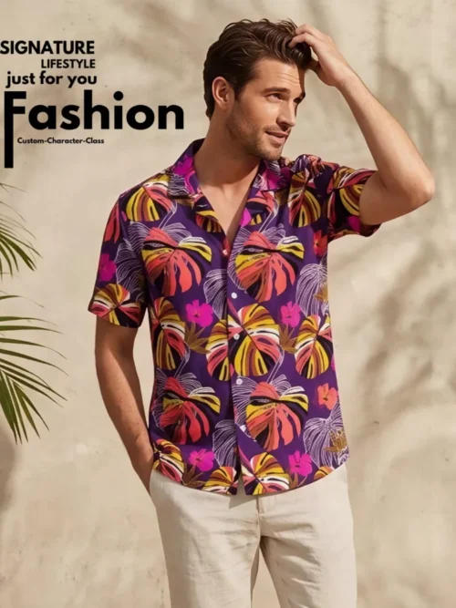 Men casual Hawaiian Shirt