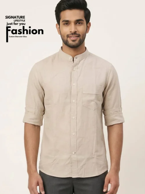 zara-band-collar-remi-cotton-shirt-black-price-in-bangladesh-cream