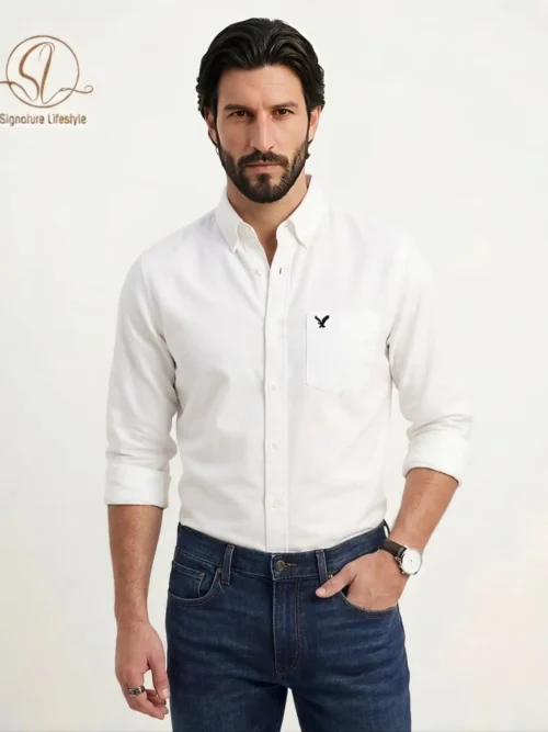 American Eagle Oxford Cotton Shirt - White