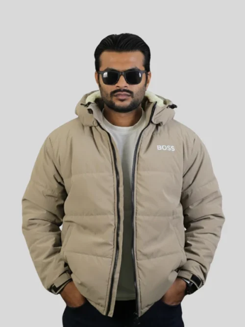 Boss Premium Sherpa Jacket- Beige Color