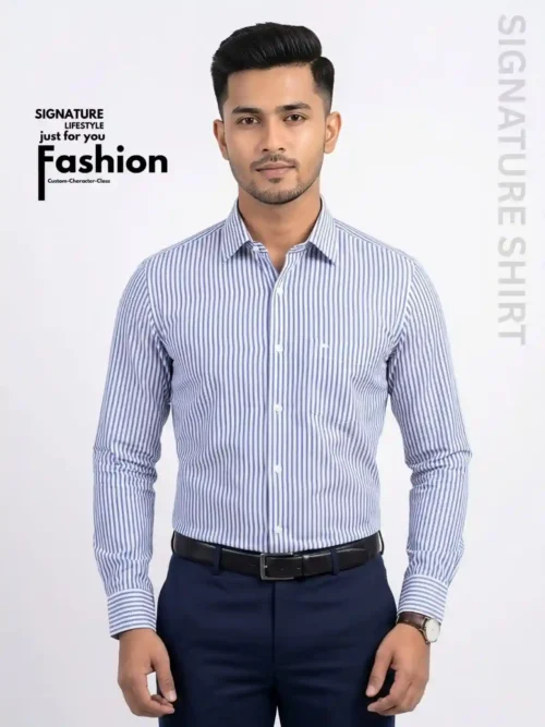 SL Formal Shirt- Blue Stripe