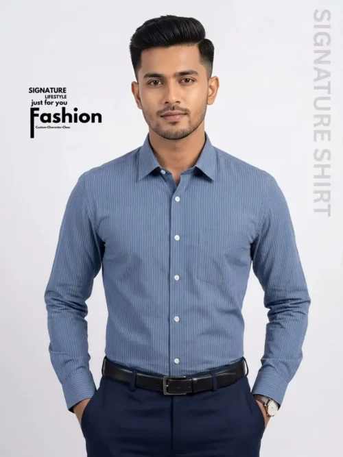 SL Formal Shirt- Deep Blue Stripe
