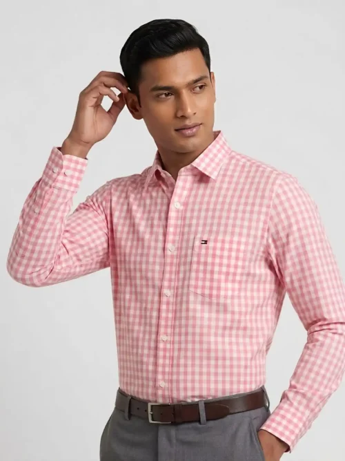 TH Formal Shirt- Pink Check