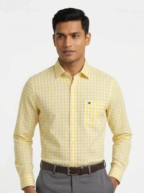 TH Formal Shirt- Yellow Check