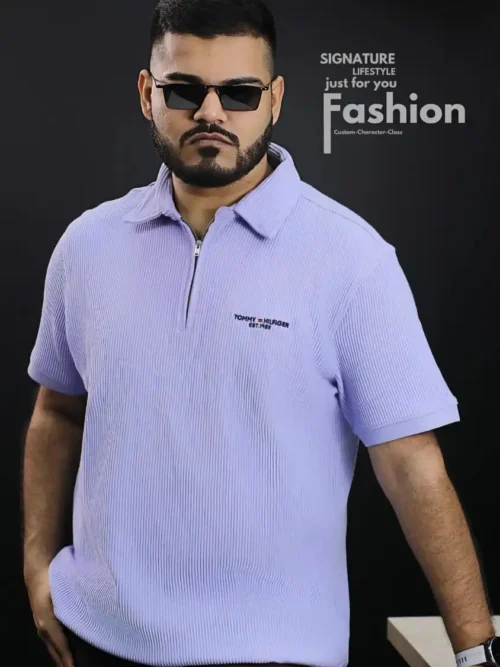 TOMMY HILFIGER Ribbed Polo- light Purple
