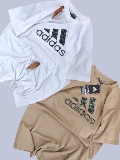 Adidas T Shirt Combo (White-Khaki)