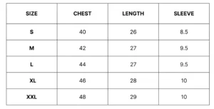 Mens Shirt Size Chart. Half Sleeve Shirt Size Guide in Bangladesh