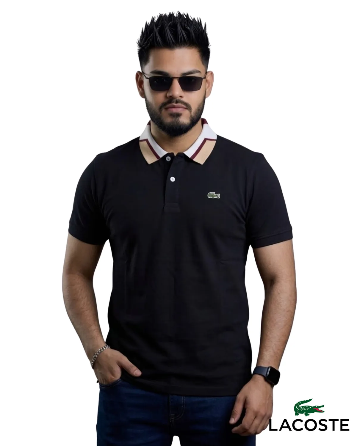 Lacoste Collar Contrast Polo Black_optimized