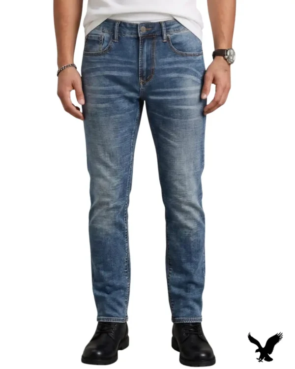 Men's Slim Fit Stretch Denim Jeans – classic blue color