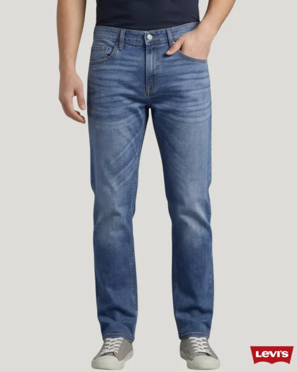 Blue jeans for men Slim Fit pattern in Bangladesh showcased by a model