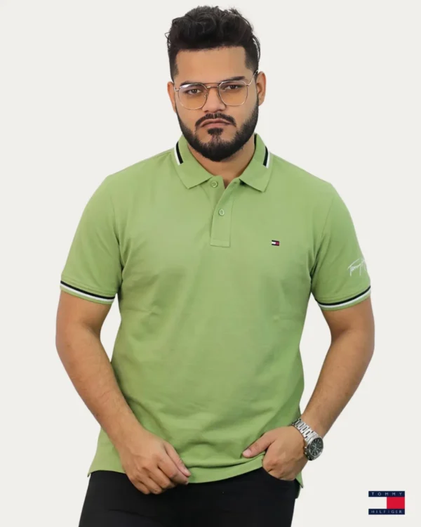 Men's olive green cotton polo t-shirt regular fit - Signature Lifestyle Bangladesh