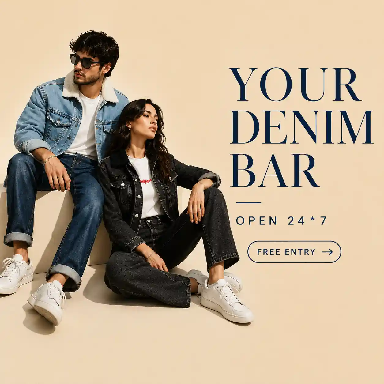 Signature lifestyle Denim Collection Cover photo with two model male and female