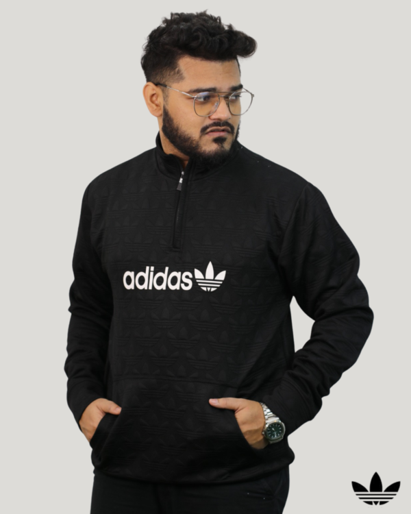 half zip sweatshirt men bd premium cotton black color by Signature Lifestyle