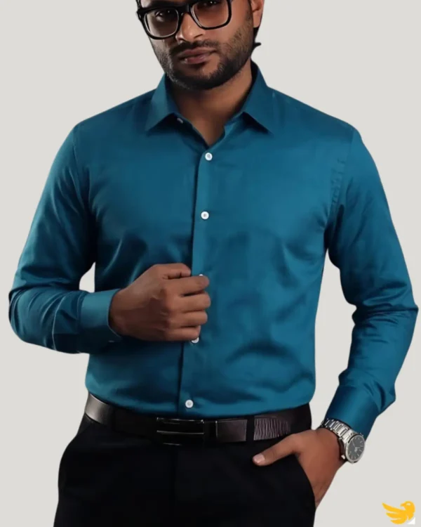 Signature Lifestyle bottle green wrinkle-free formal shirt for men in BD