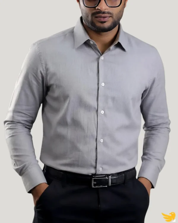 Signature Lifestyle grey wrinkle-free formal shirt for men in BD