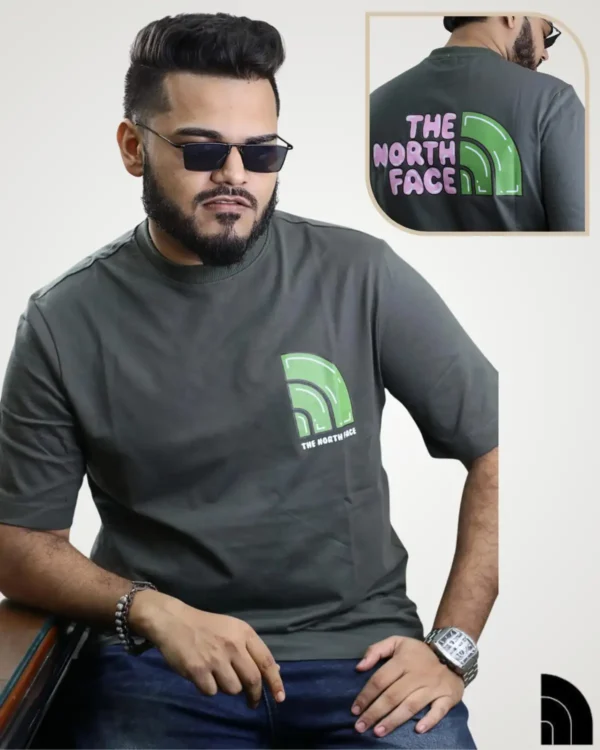 Olive green 220 gsm t shirt for men with slogan back print and coordinates graphic – Signature Lifestyle Bangladesh