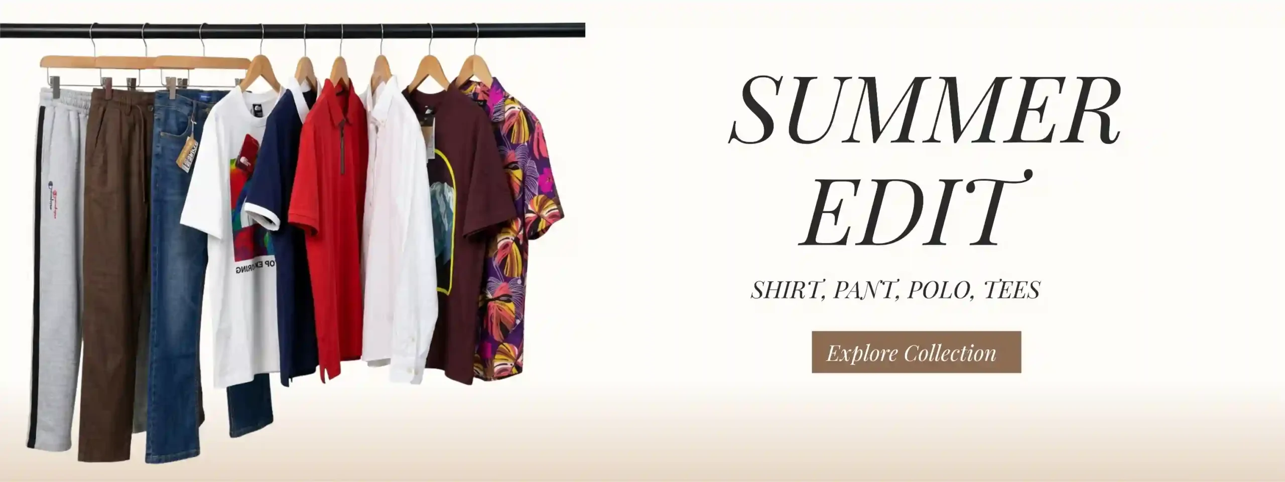 Its a banner photo of signature lifestyle which is representing all summer collection shirts pant t shirts polos